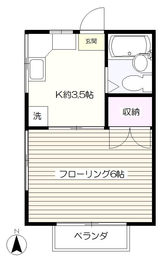 【間取】　キッチンが広めで使いやすいお部屋です